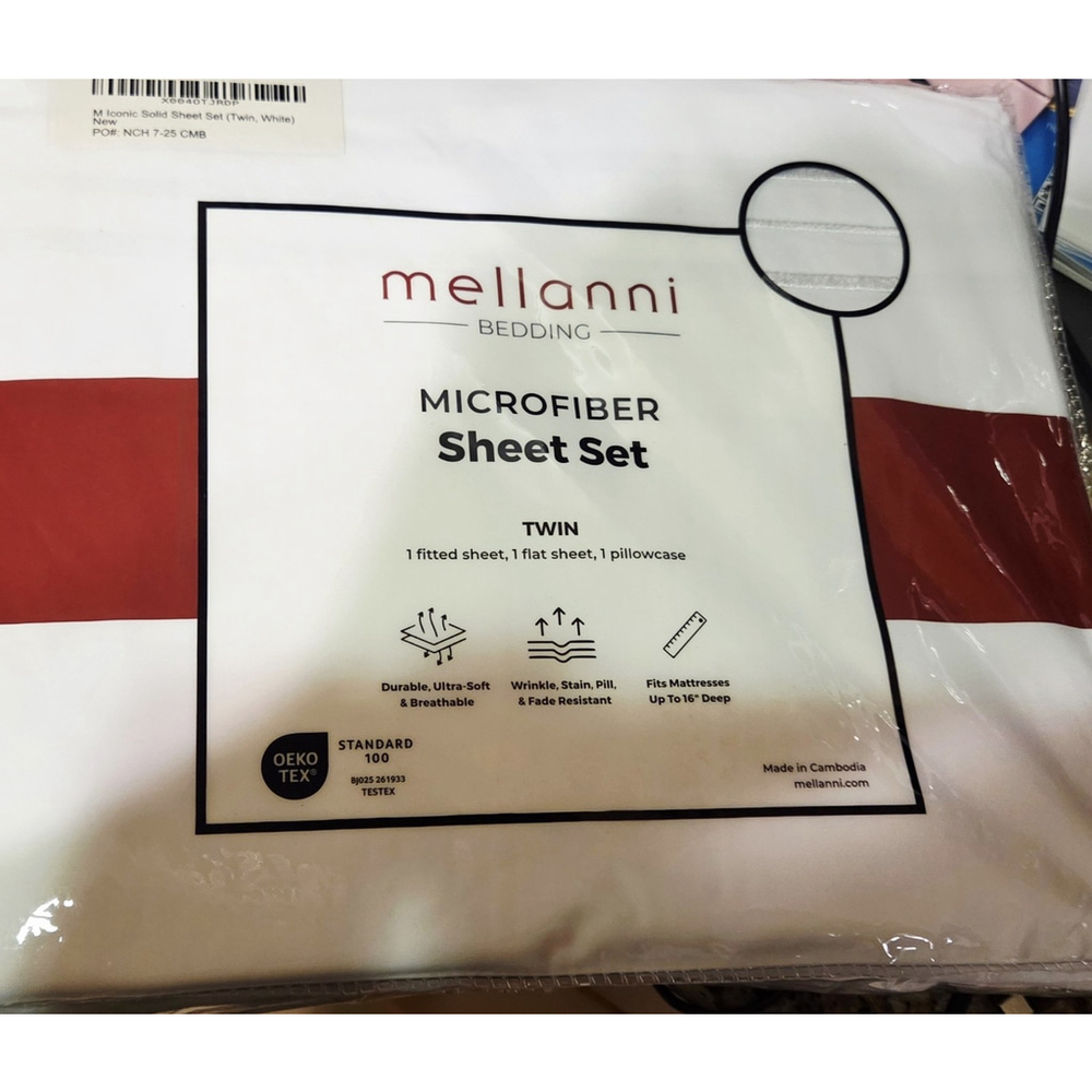 Mellanni Twin Sheets Set - 3 PC Iconic Collection Bedding - Picture 6 of 7